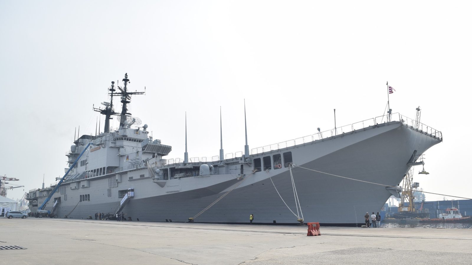 KRI Sriwijaya-100 moored at the quay in Jakarta